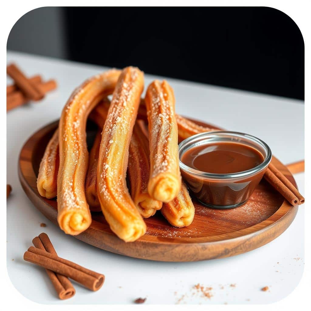 Churros with Cinnamon Sugar and Chocolate Dip