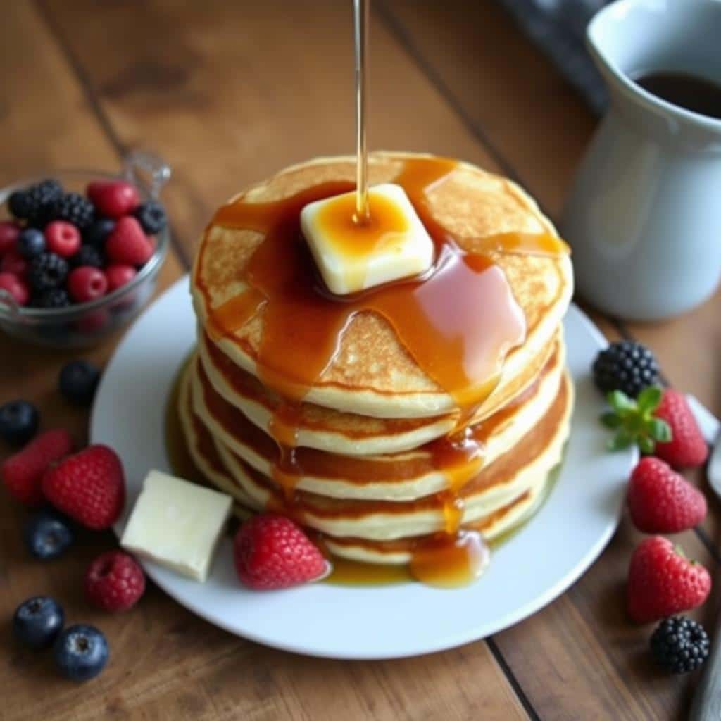 Classic Pancakes with Maple Syrup