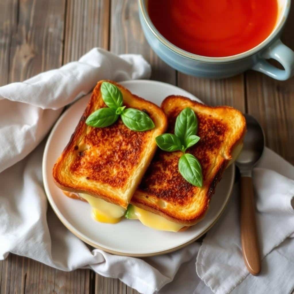 Grilled Cheese Sandwich and Tomato Soup