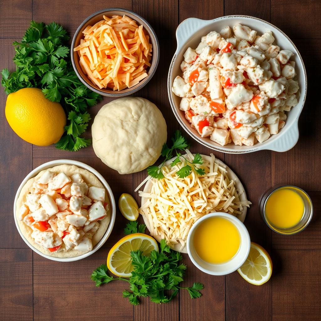 Ingredients for crab stuffed biscuits