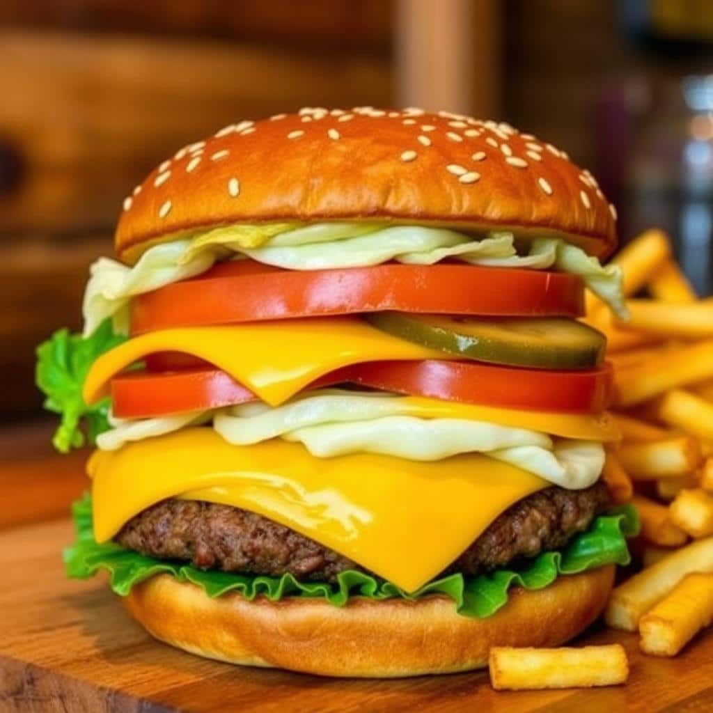 Juicy cheeseburger