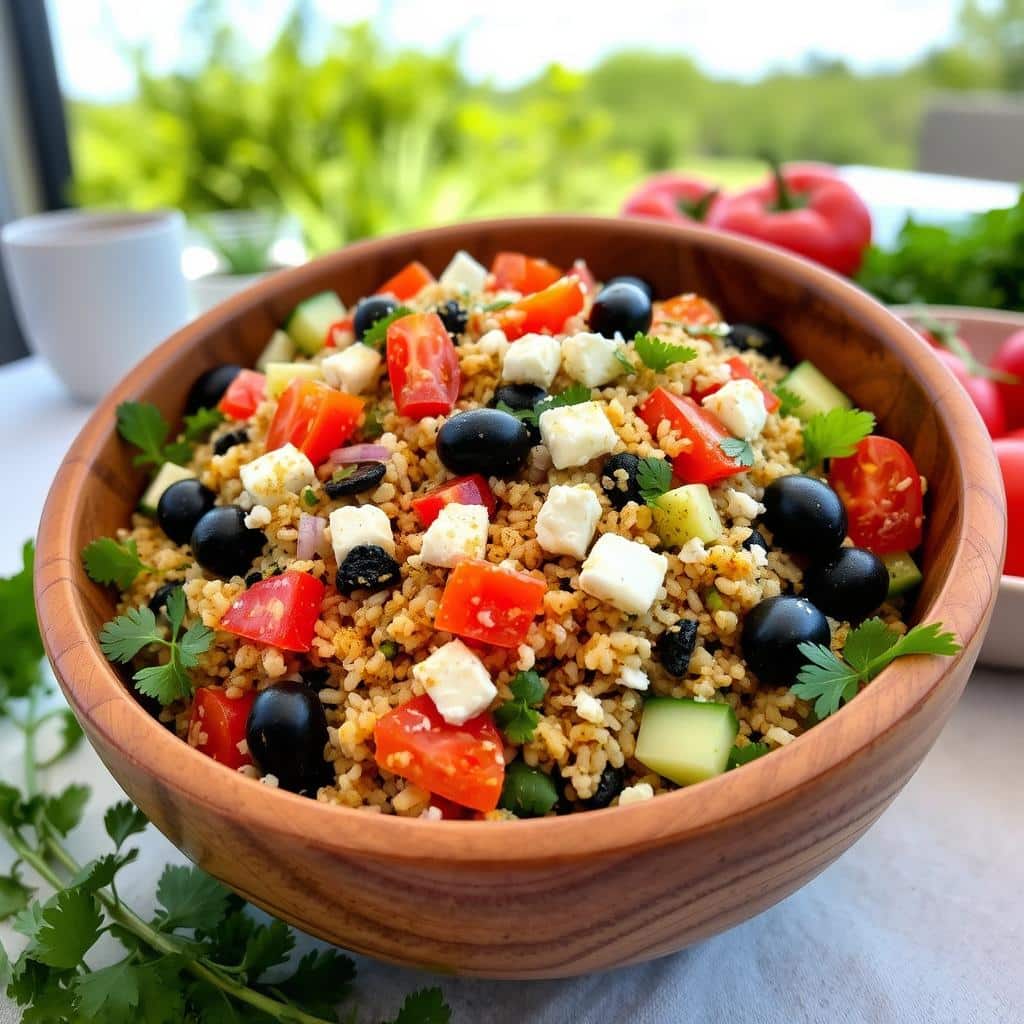 Mediterranean Quinoa Salad with Feta and Olives