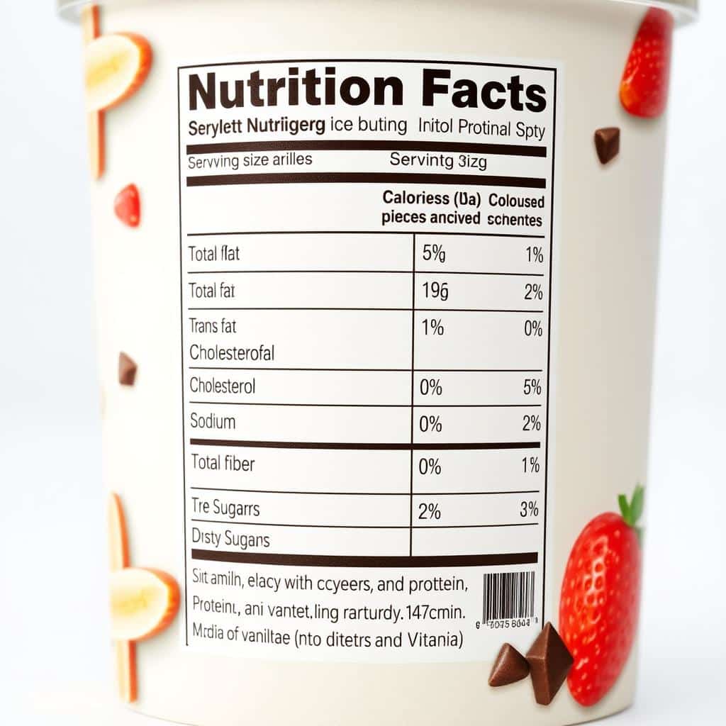 Nutrition facts label