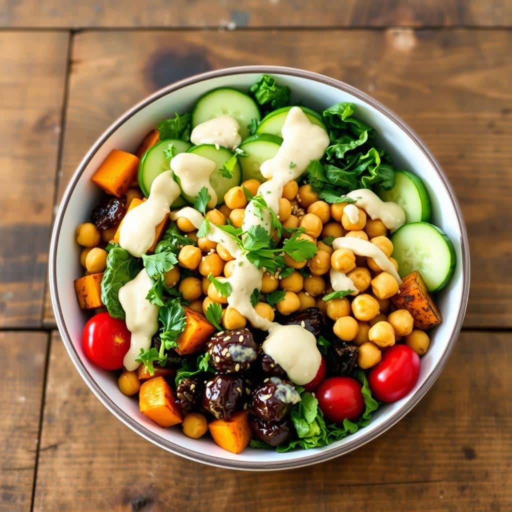 Vegetarian Buddha Bowl with Tahini Dressing