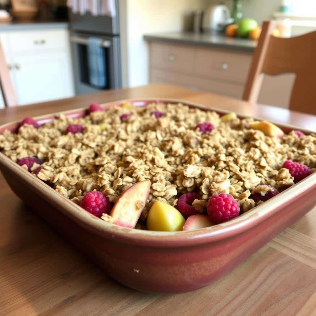 apple-raspberry crisp