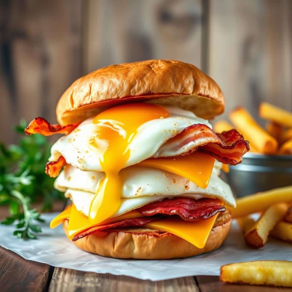 bacon, egg and cheese breakfast sandwich