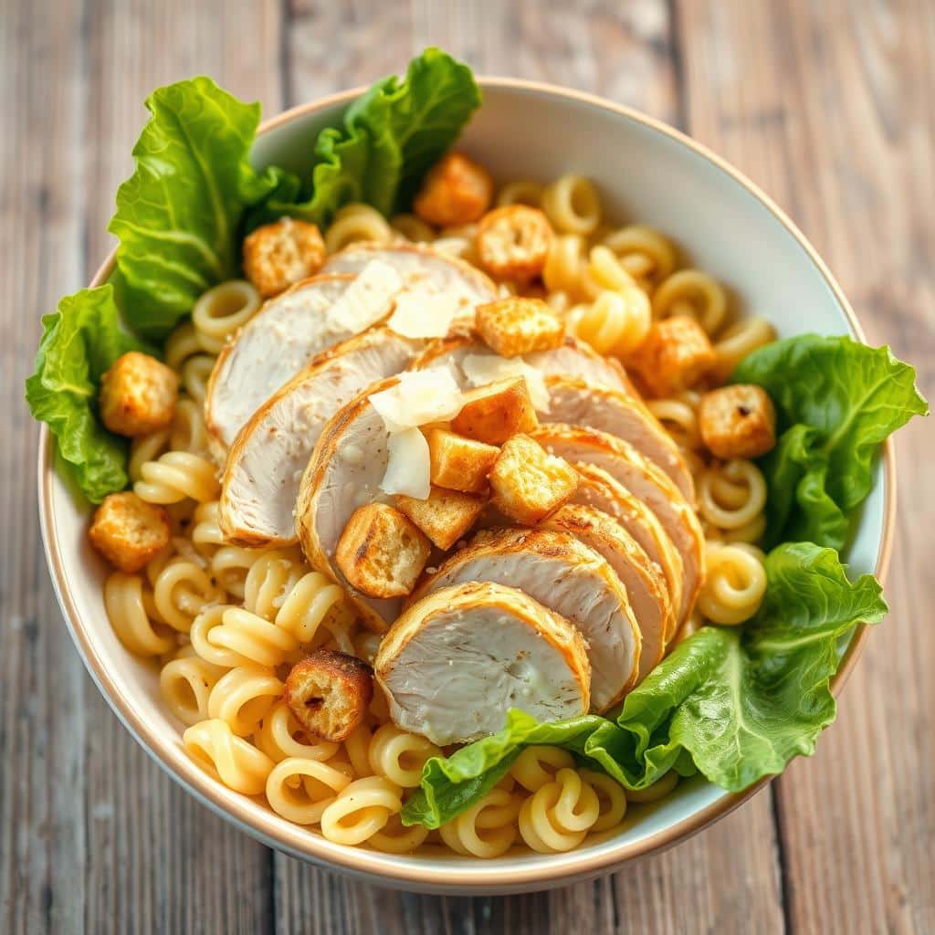 caesar pasta salad with grilled chicken