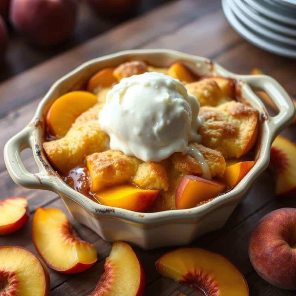 cake mix peach cobbler