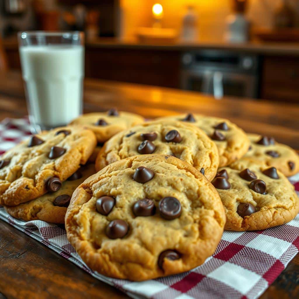 Freshly baked Chick-fil-A cookies on a cooling rack, showcasing their soft, chewy texture and rich chocolate chips