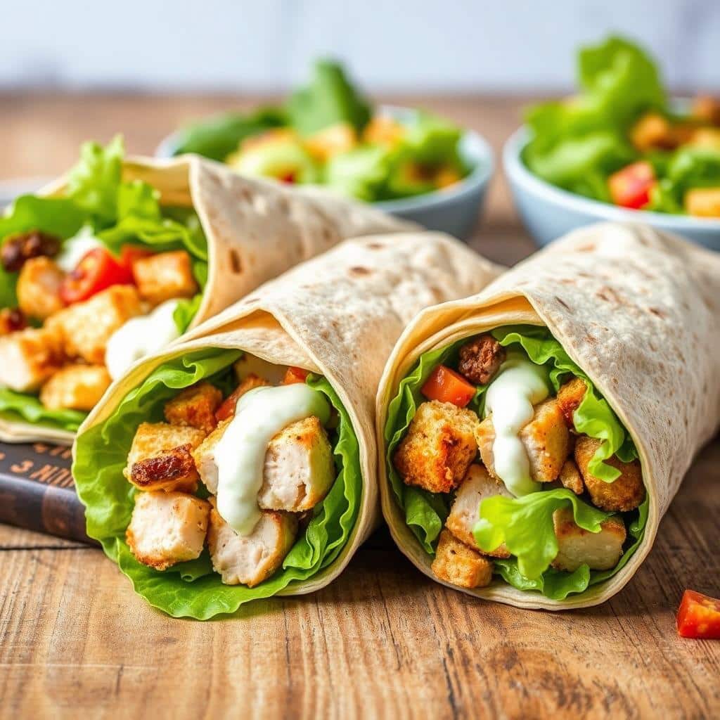 chicken caesar salad wraps