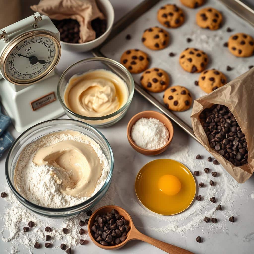 A plate of perfect chocolate chip cookies with crisp edges and chewy centers, baked using the Baking Illustrated method