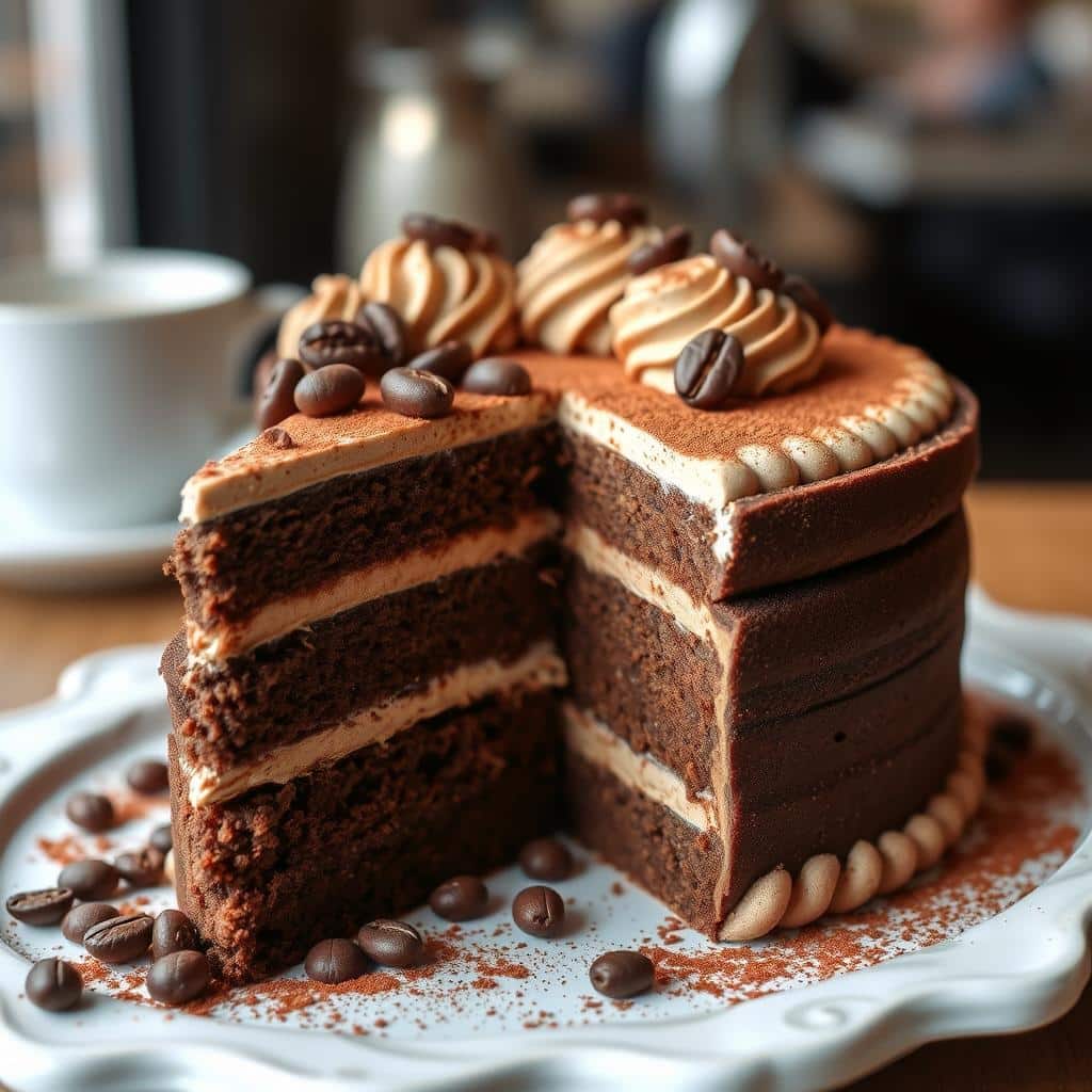 coffee flavored layered cake