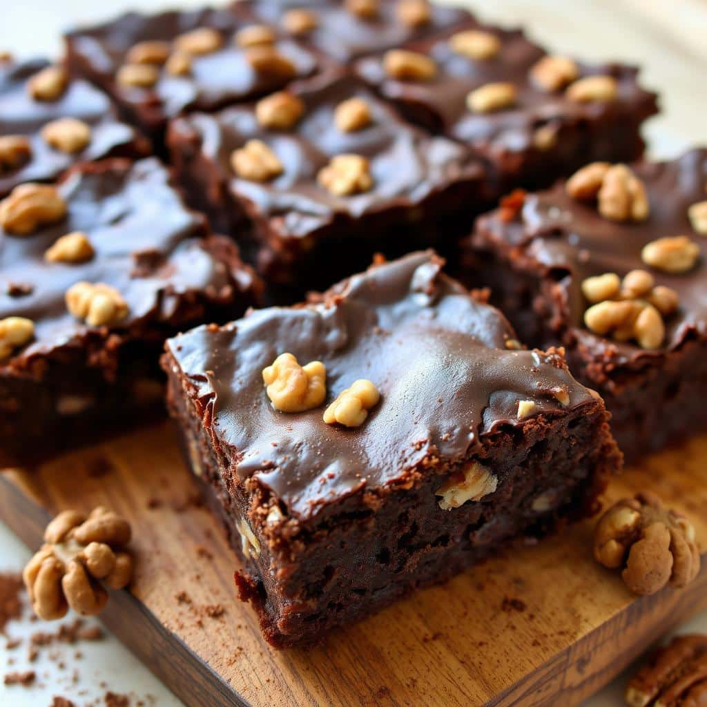 fudgy brownies with walnuts