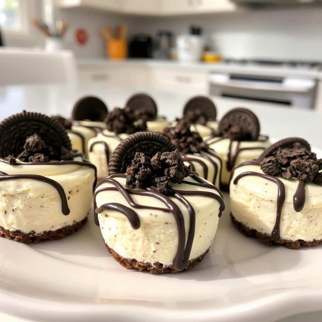 No-Bake Oreo Cheesecake Bites with Oreo Crust and Creamy Filling