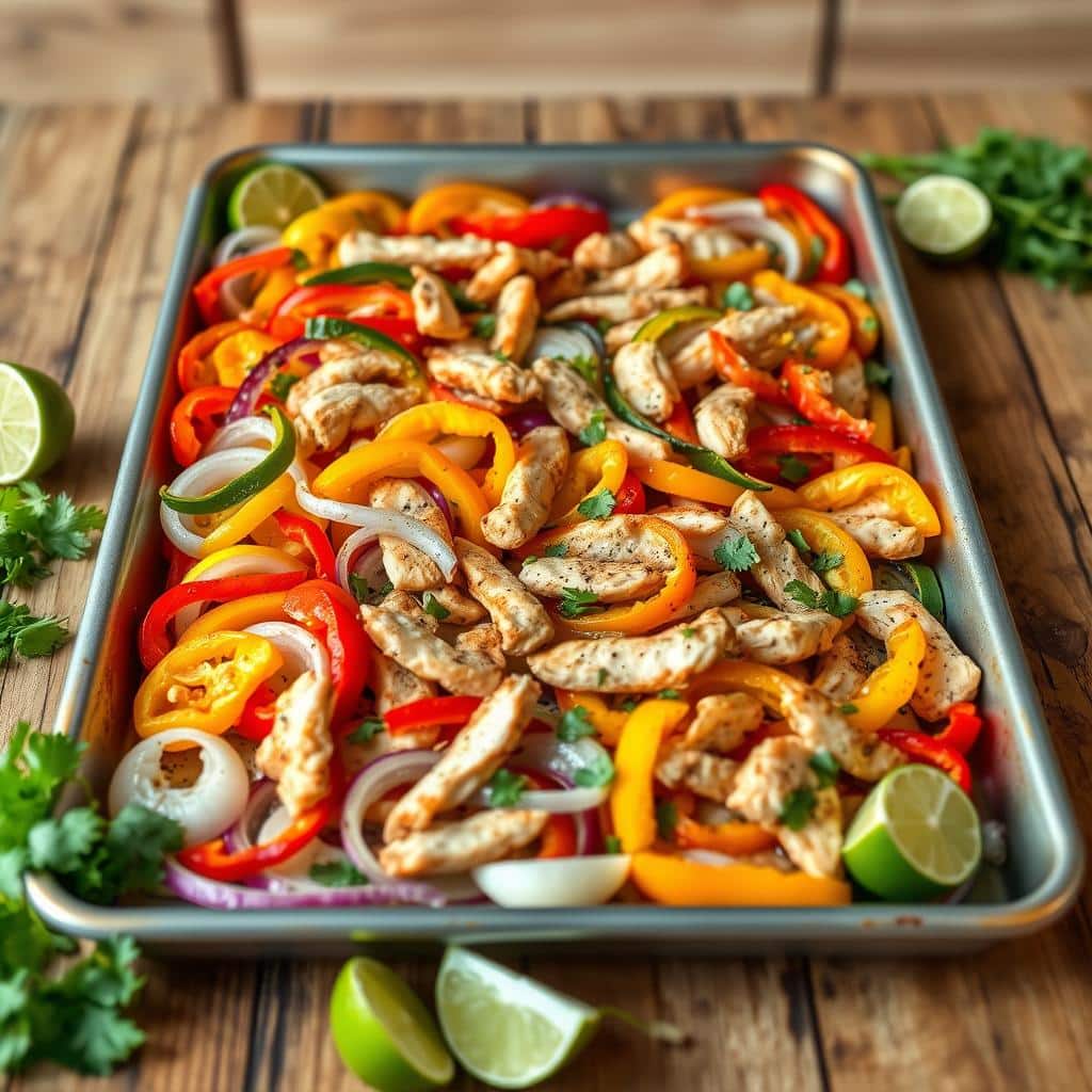 sheet pan chicken fajitas