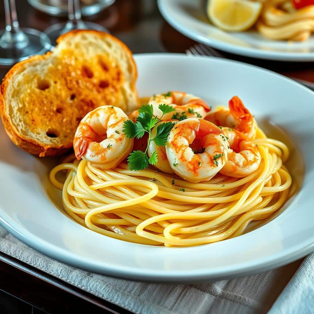 shrimp scampi dish