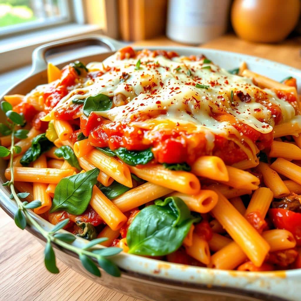 vegetarian ziti pasta bake