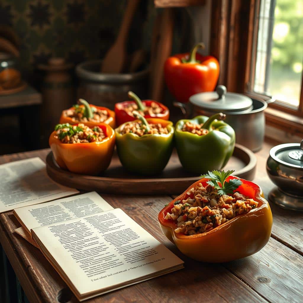 vintage stuffed pepper dish