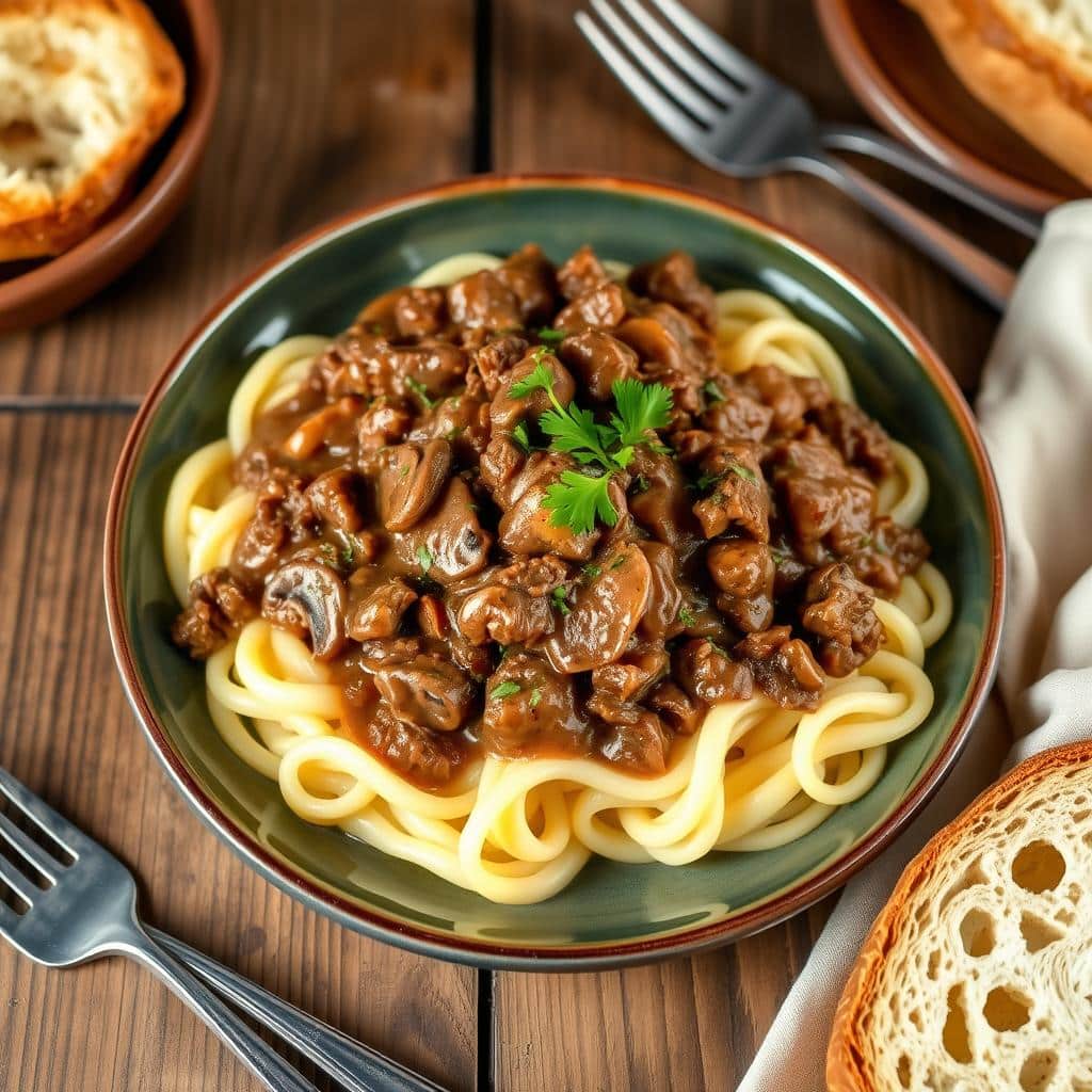 ground beef stroganoff​